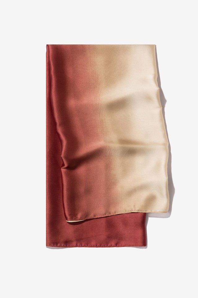 Red Gradient Silk Scarf
