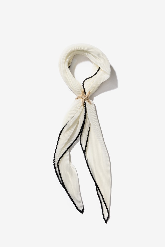 Beige Skinny Bandana Scarf