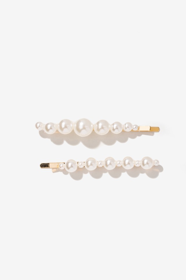 Gold Hair Clips With Pearls