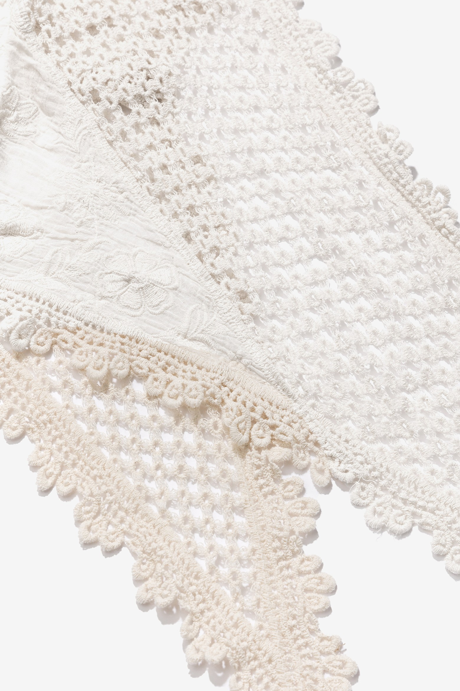 Boho Crochet Cream Bandana