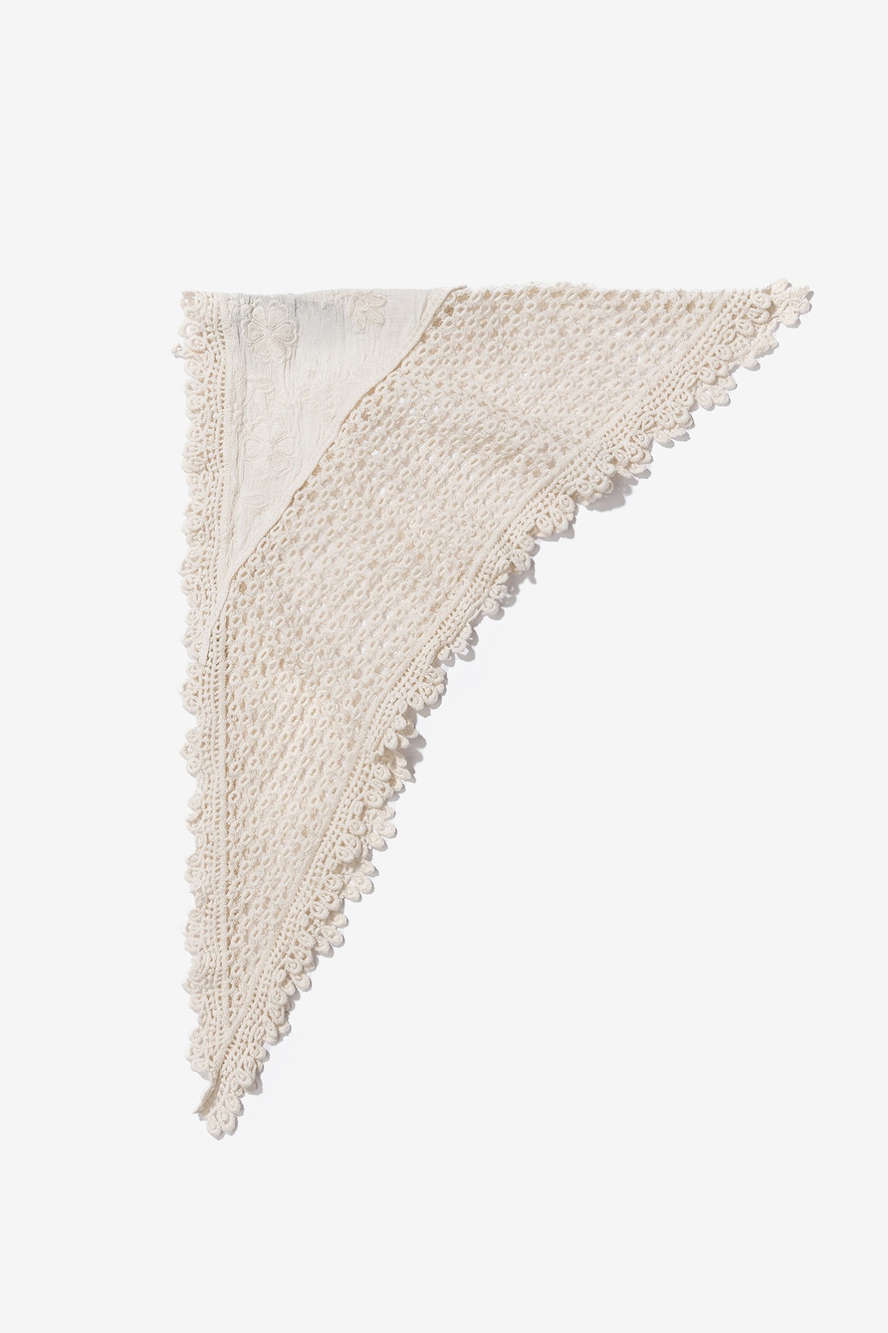 Boho Crochet Cream Bandana