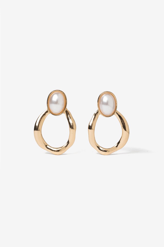 Golden Pearl Statement Earrings