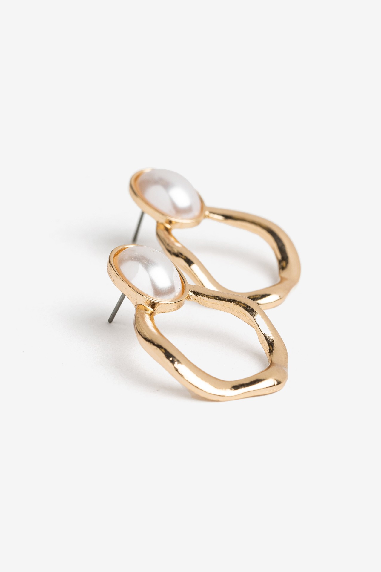 Golden Pearl Statement Earrings