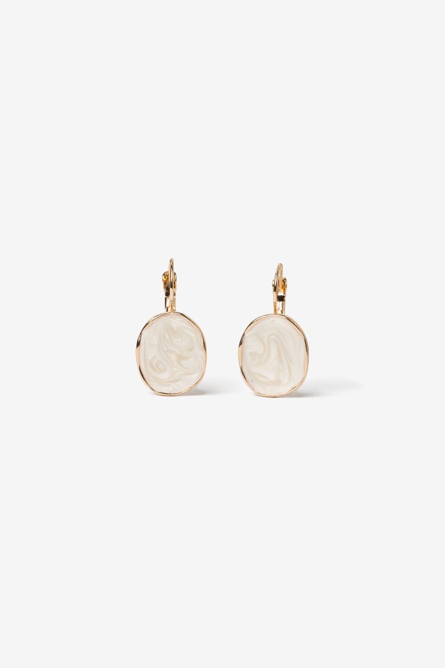 Gold Round Earrings
