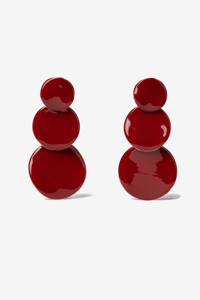 Bold Red Statement Earrings
