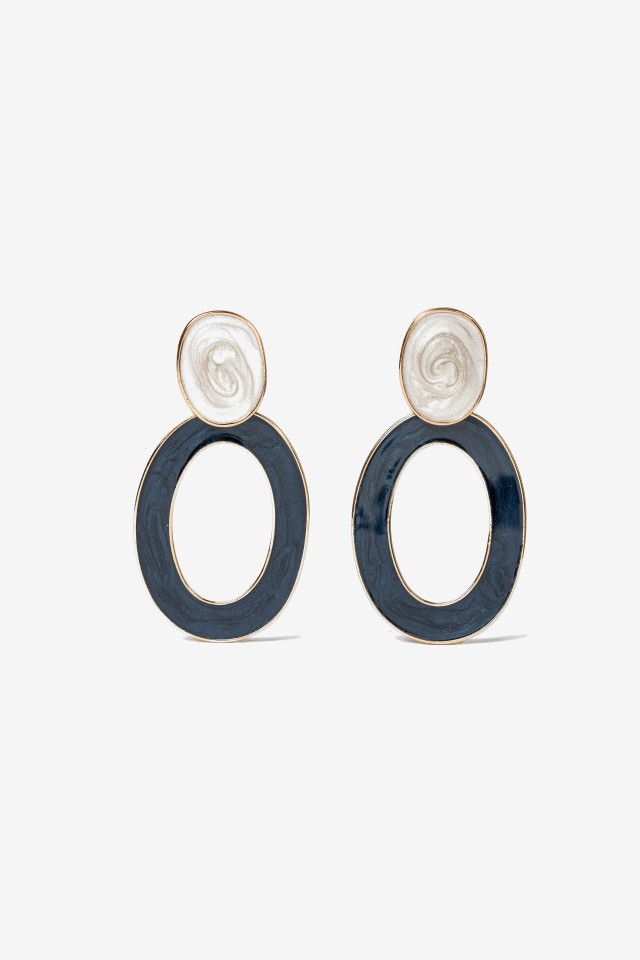 Chunky Black Gold Earrings