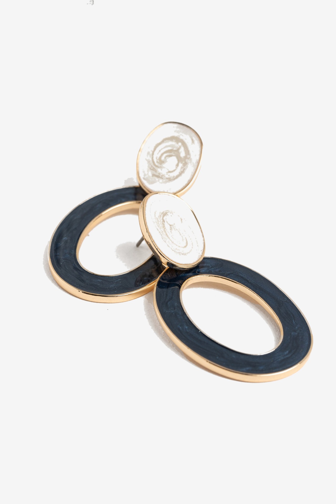 Chunky Black Gold Earrings