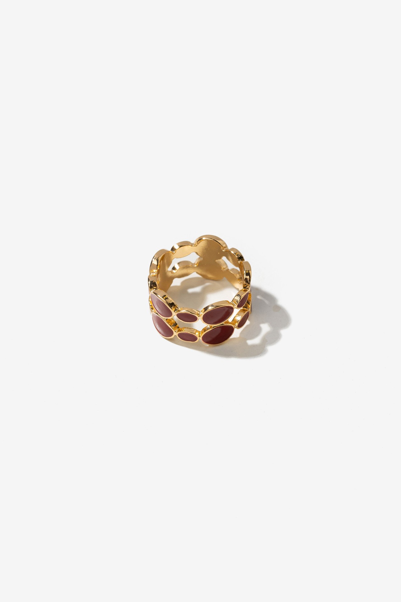 Wide Gold-Tone Oval Ring