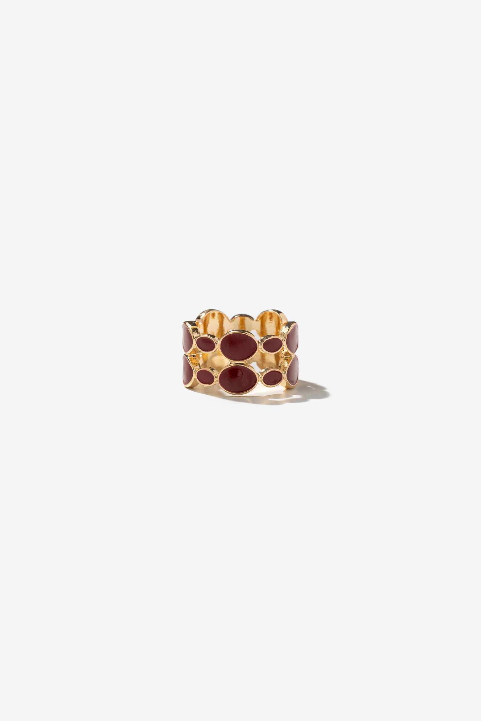 Wide Gold-Tone Oval Ring