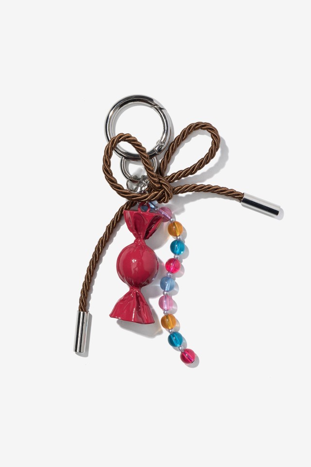 Brown Keyring with Candy Charm