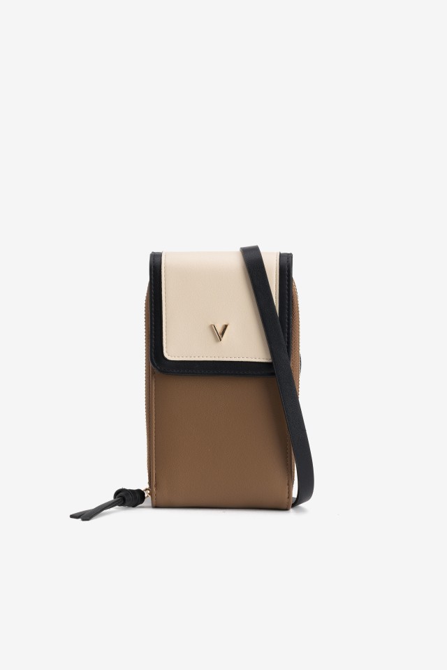 Porta-moedas castanho minimalista
