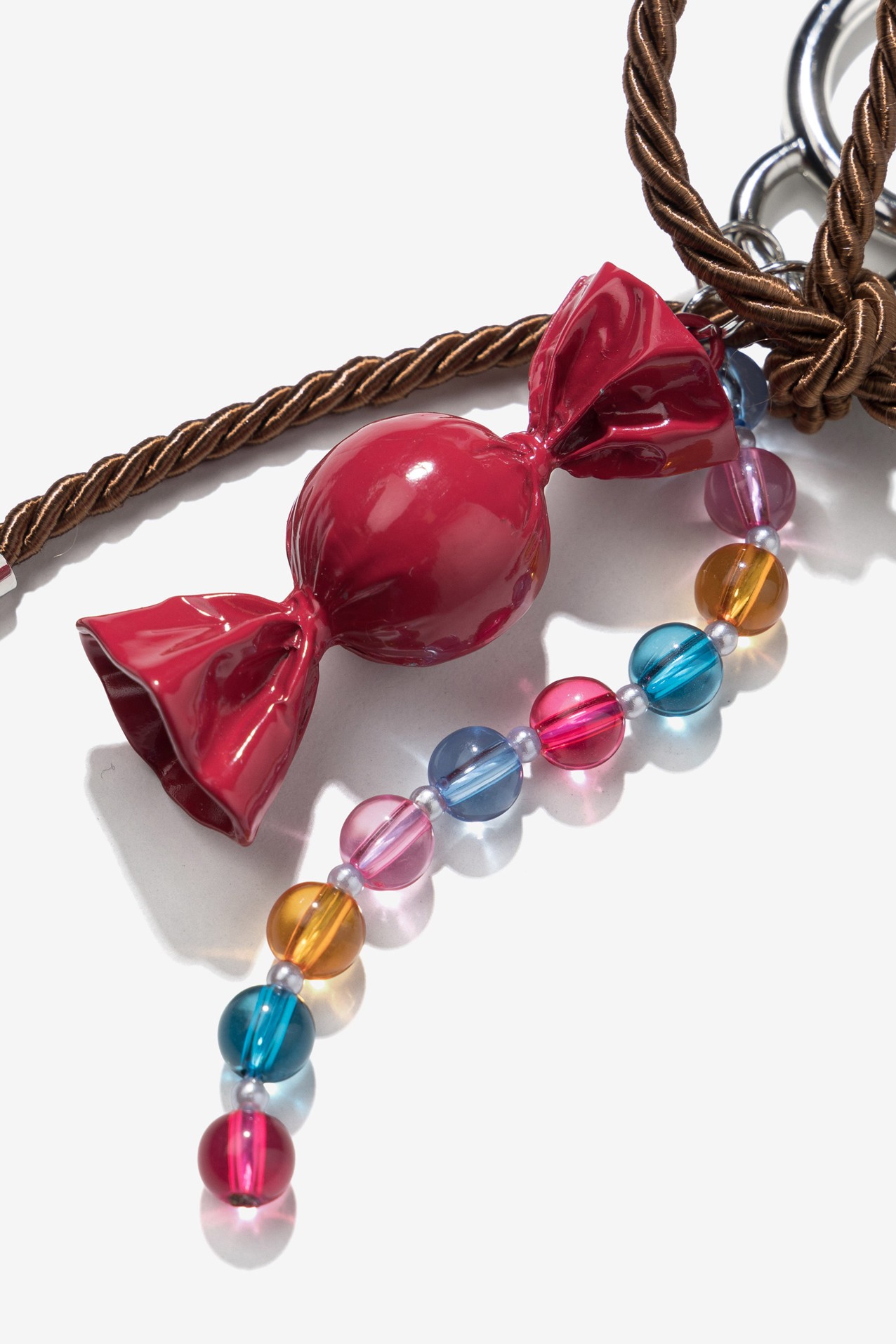 Brown Keyring with Candy Charm