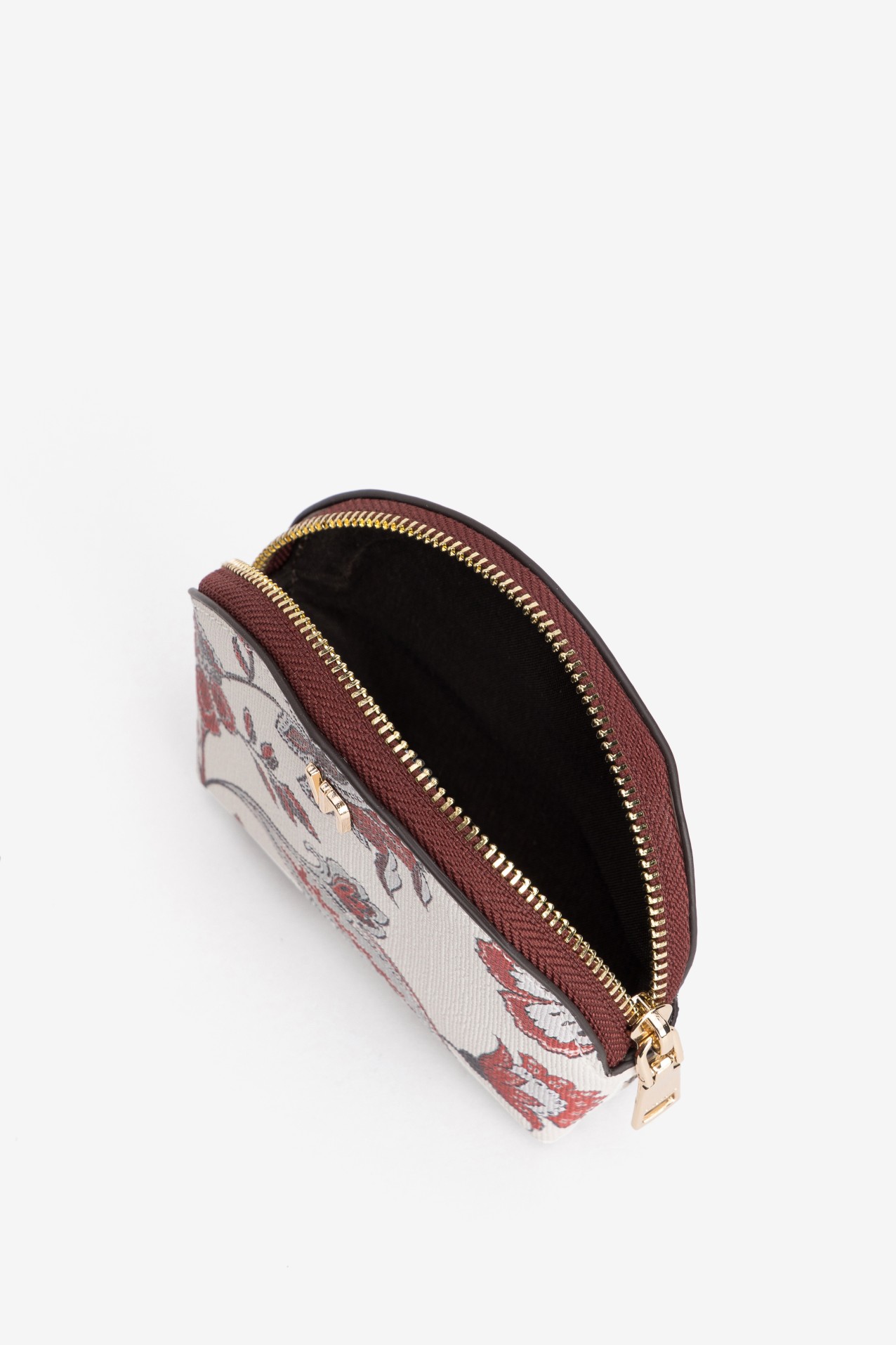 Porta-moedas estampado vinho