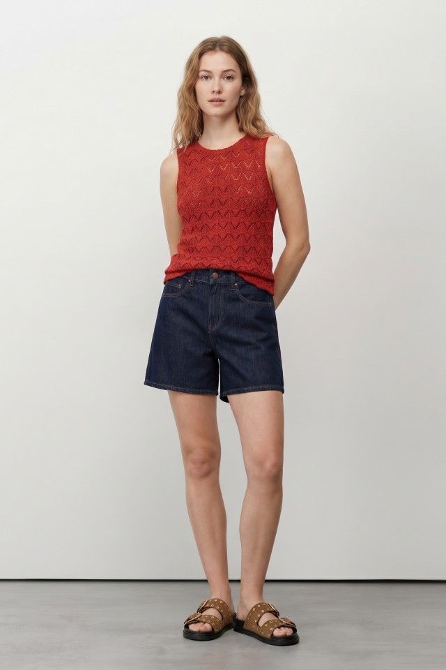Intense Red Sleeveless Tee - 71015297_541 - Vilanova