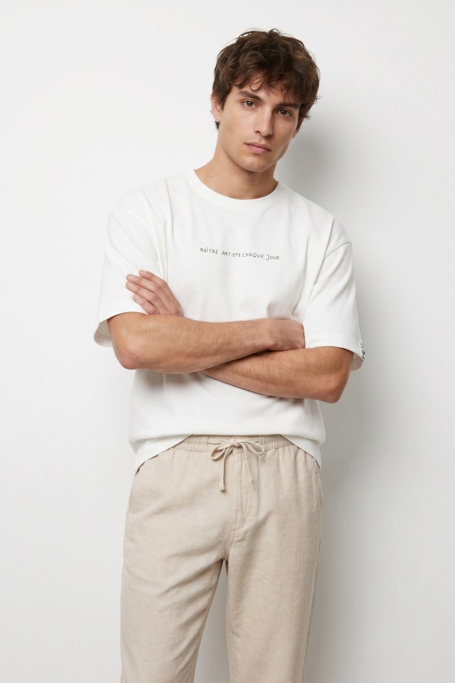 Beige Relaxed Fit T-shirt