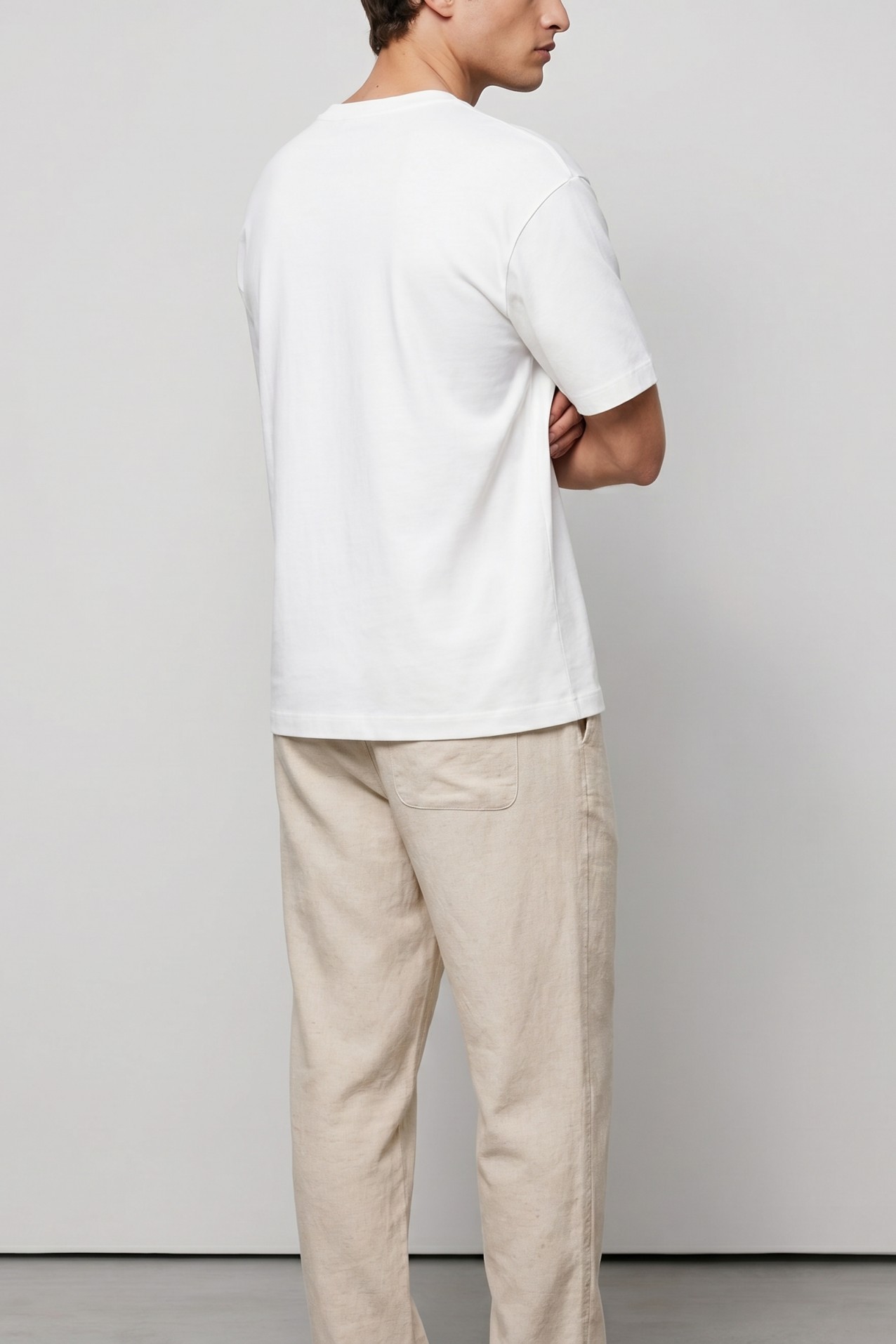 T-shirt bege relaxed fit