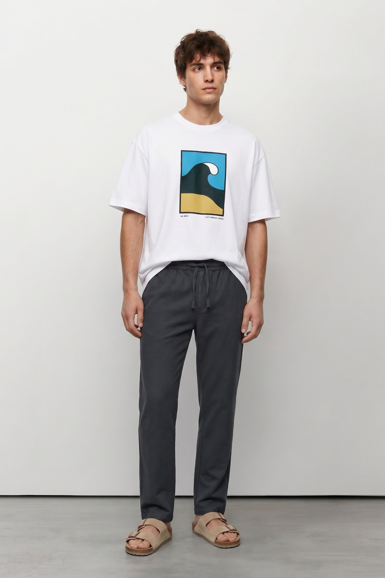 T-shirt branca regular wave