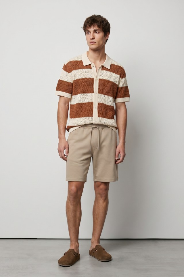 Light Beige Jogger Shorts