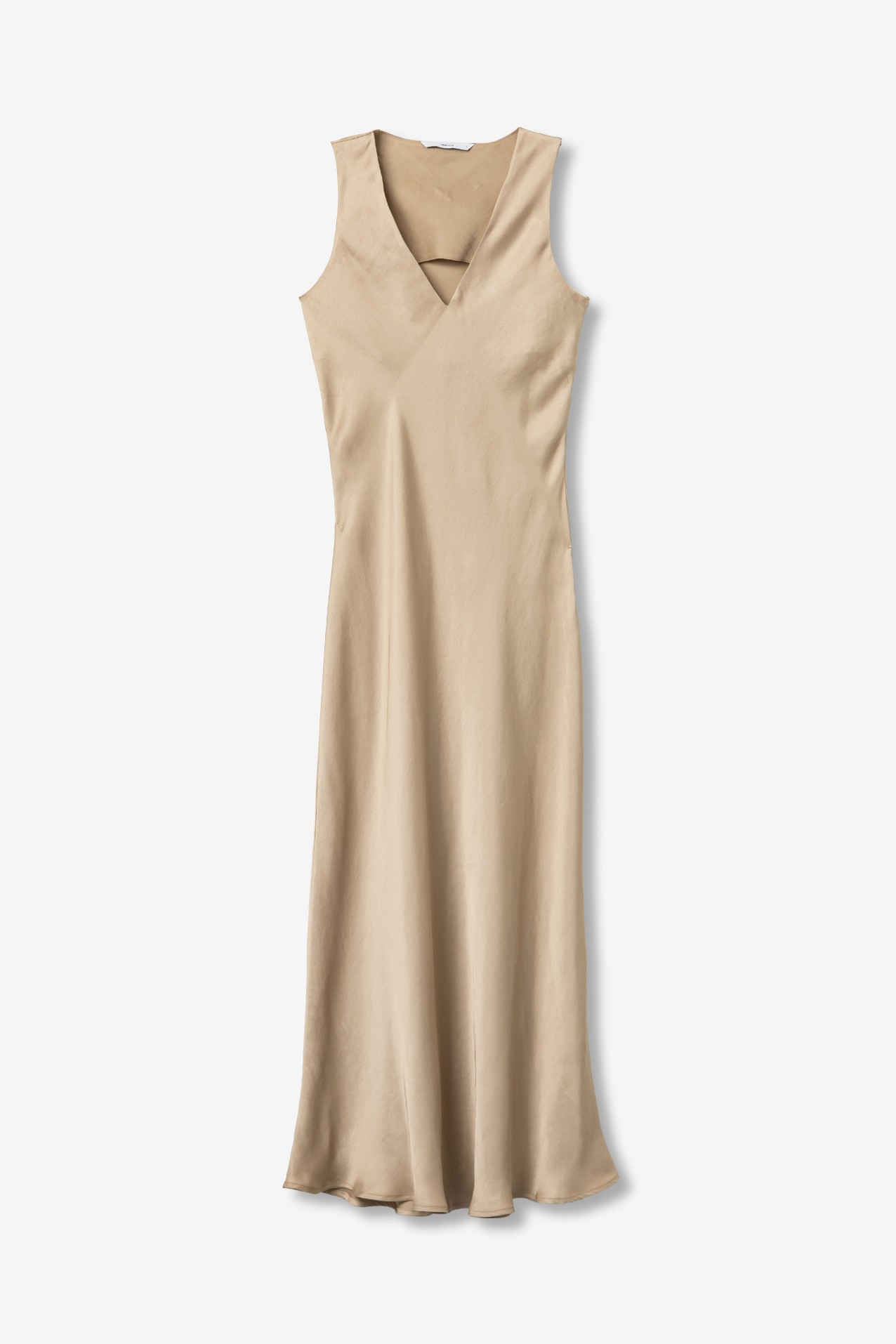 Camel slim fit midi dress