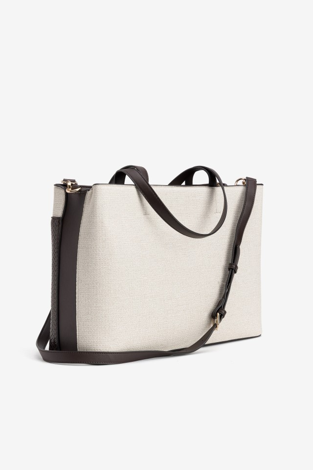 Cartera marrón trenzada amplia Cartera marrón trenzada amplia
