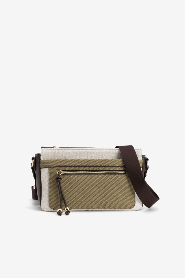 Green and Beige Wallet Bag