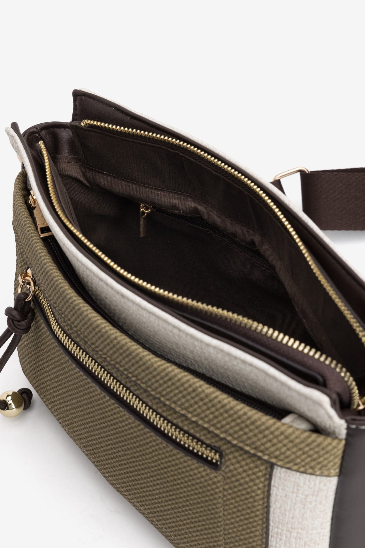 Green and Beige Wallet Bag
