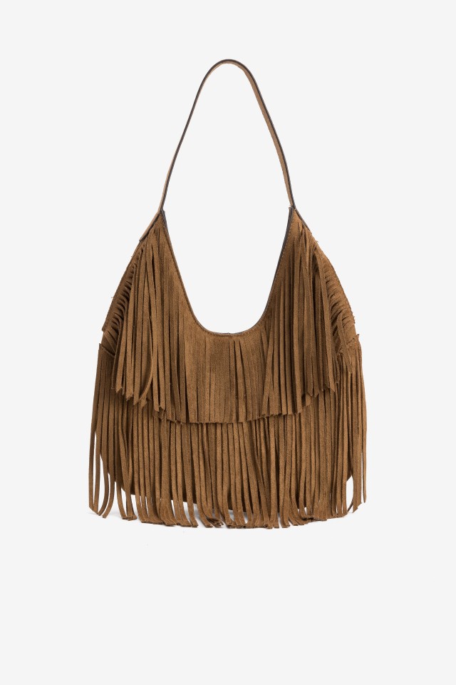 Brown Boho Fringed Bag
