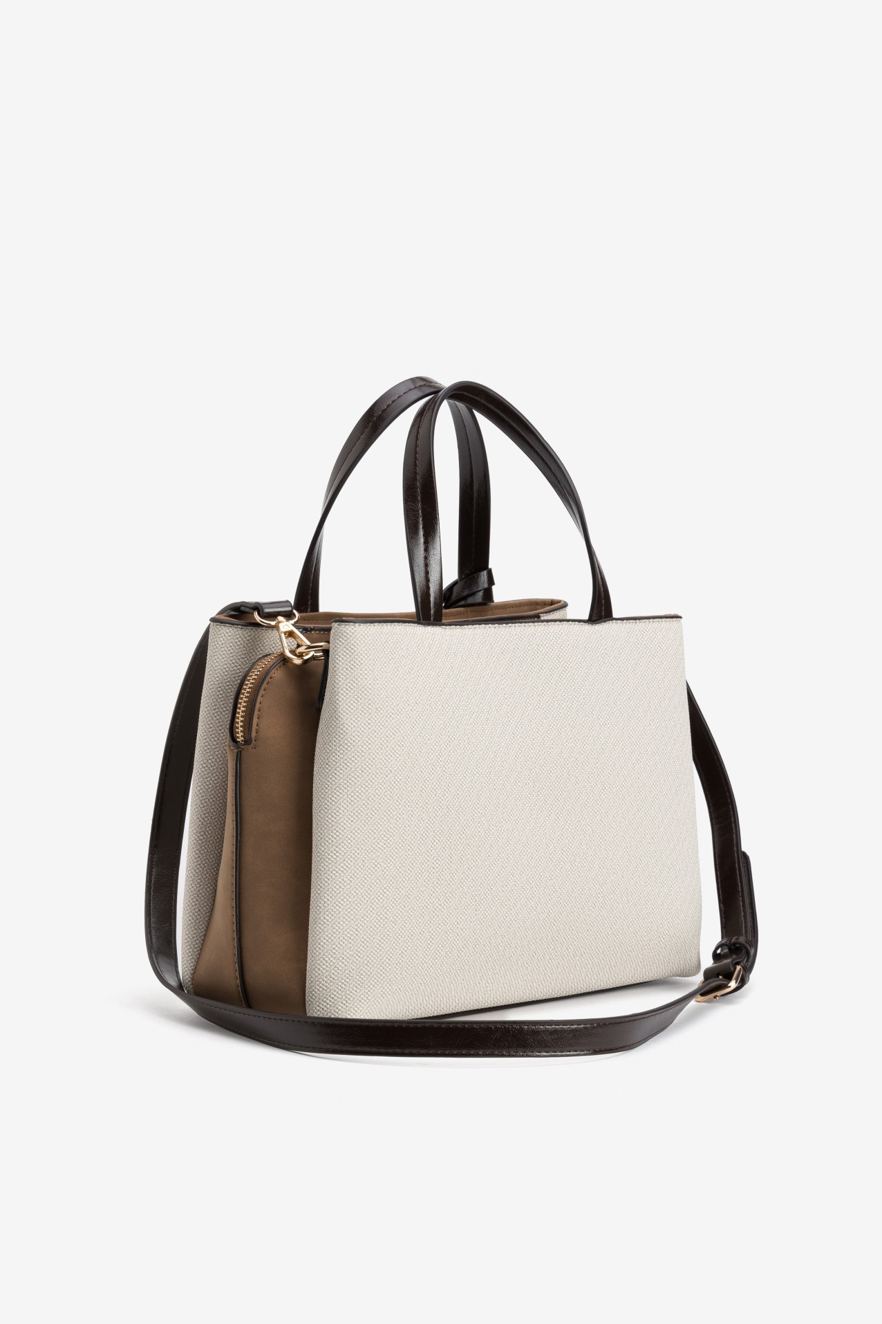Beige Structured Ring Bag
