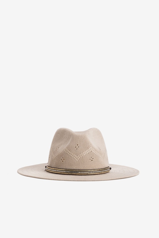 Beige Wide Brim Hat