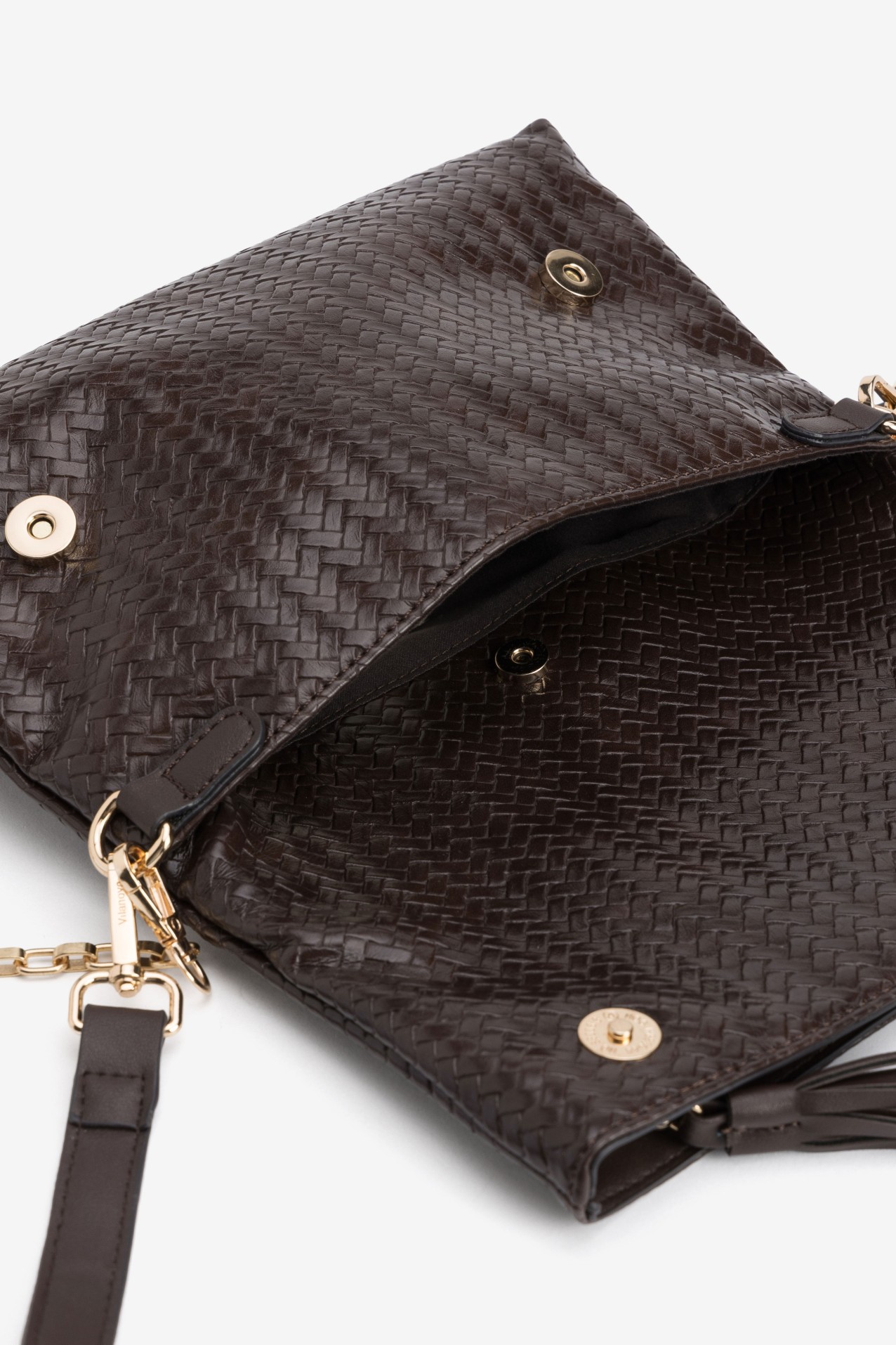 Brown Textured Chain Wallet