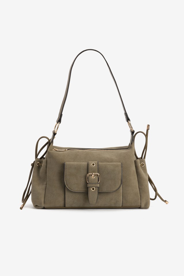 Green Shoulder Bag Buckle Detail