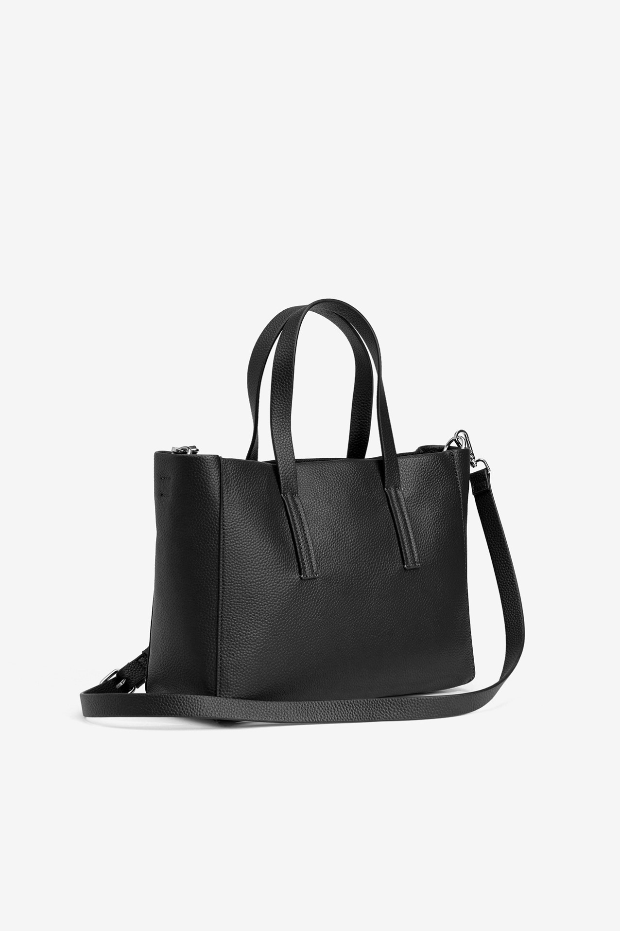 Black Textured Handbag