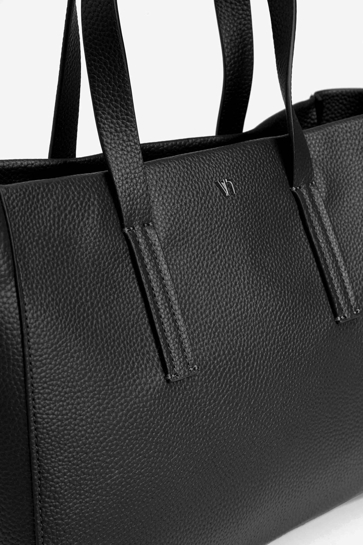 Black Textured Handbag