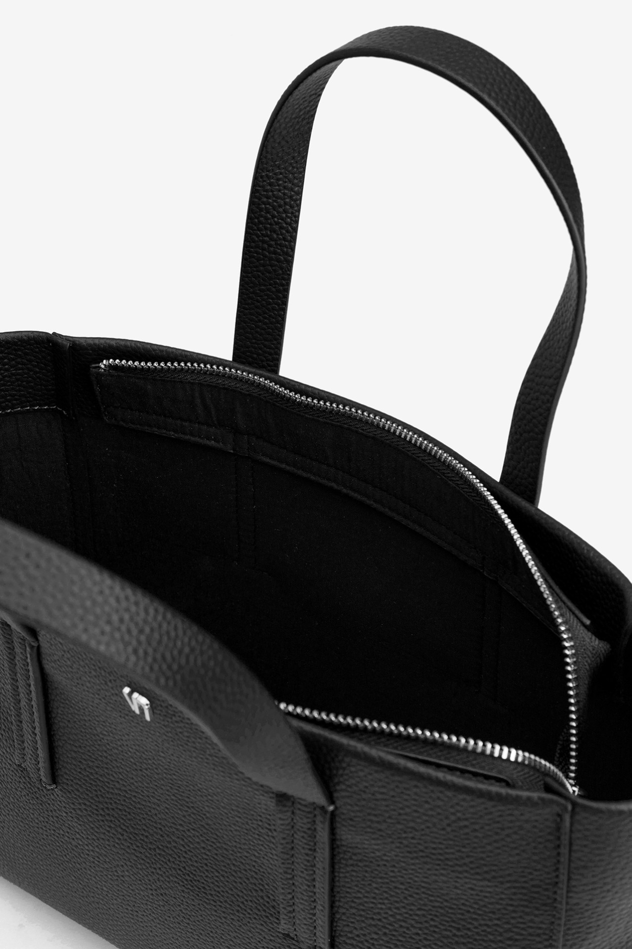Black Textured Handbag
