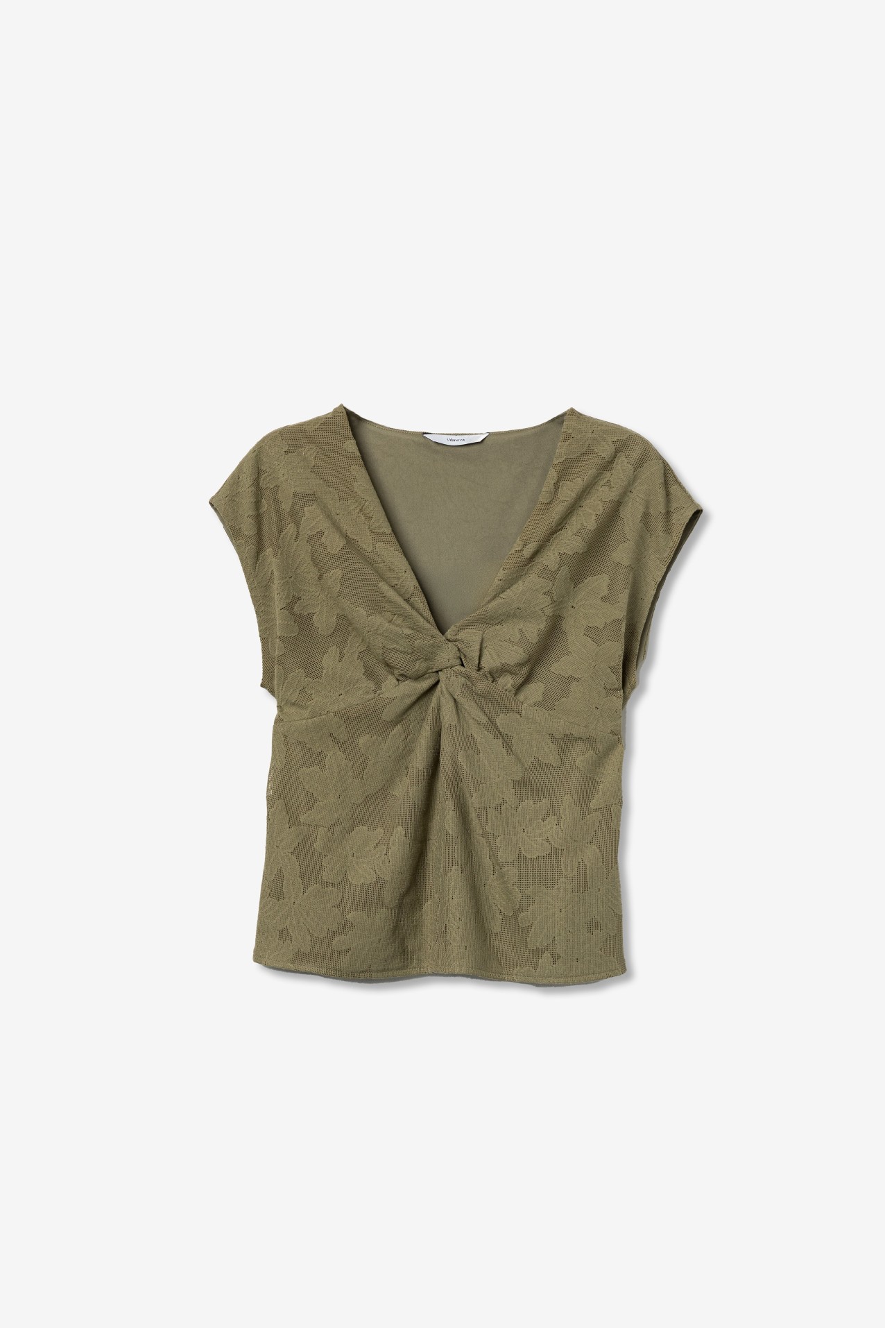 T-shirt verde entran�ada regular