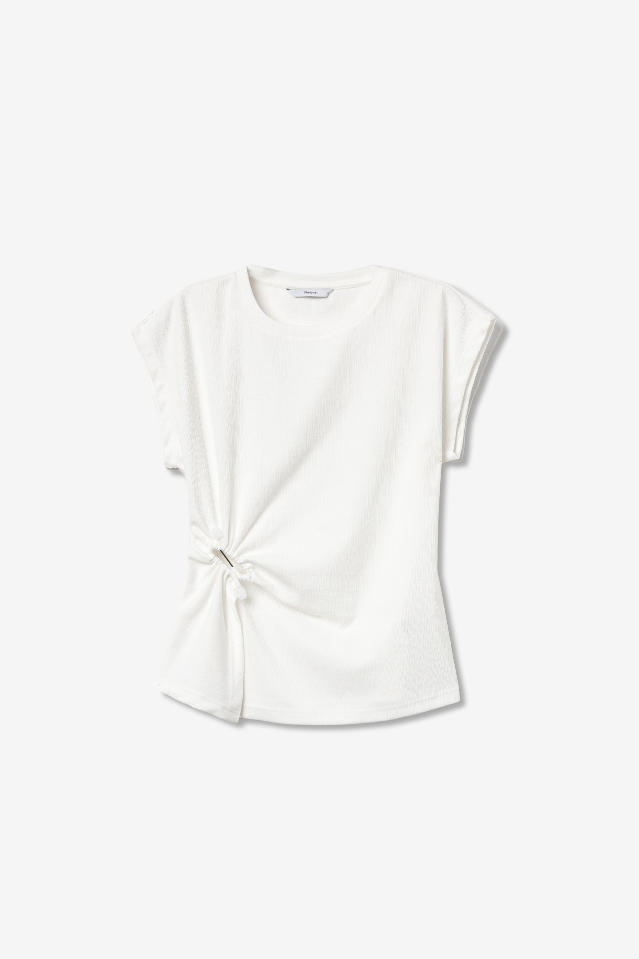 White T-shirt With Side Knot