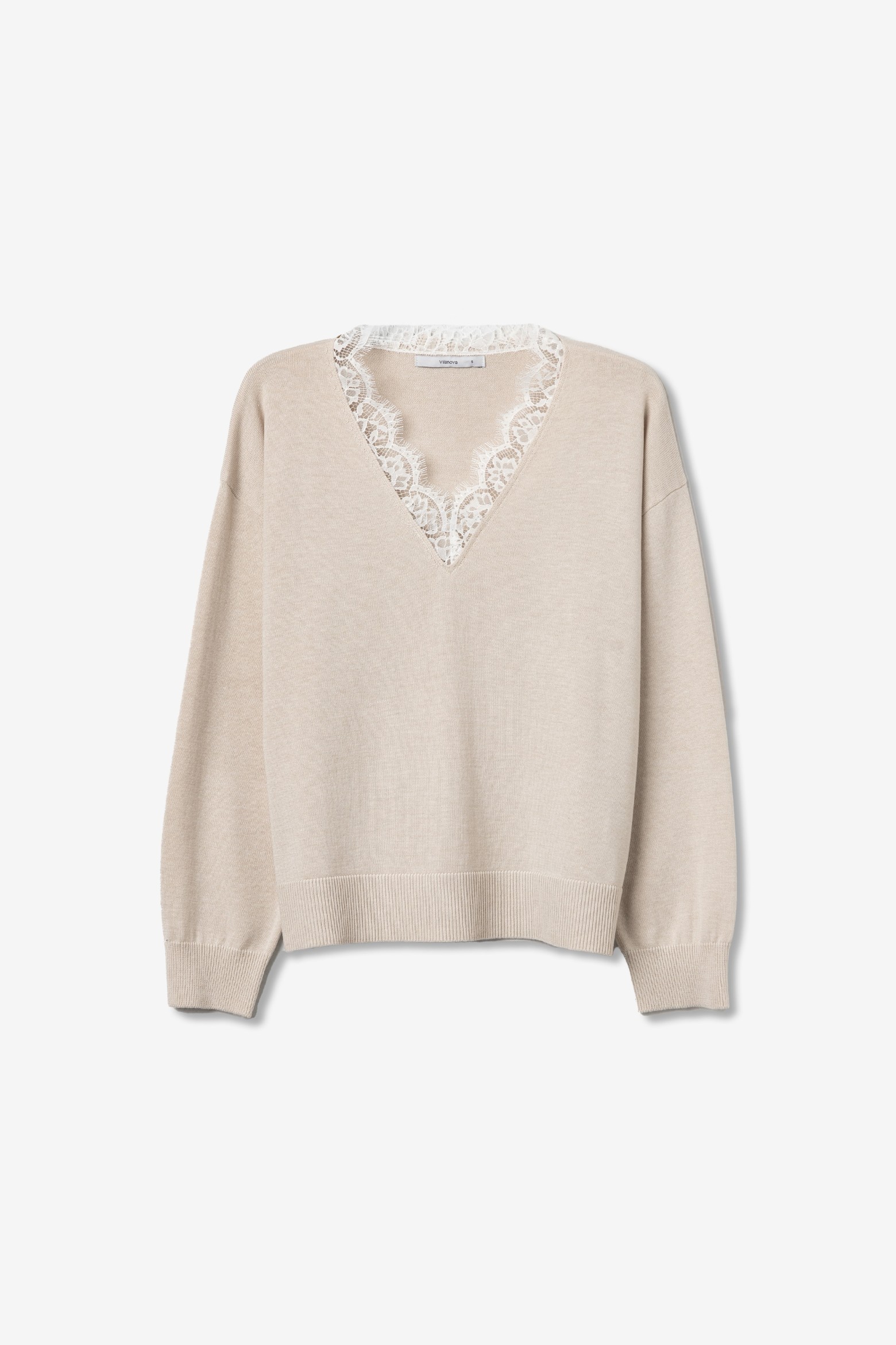 Camisola bege com renda