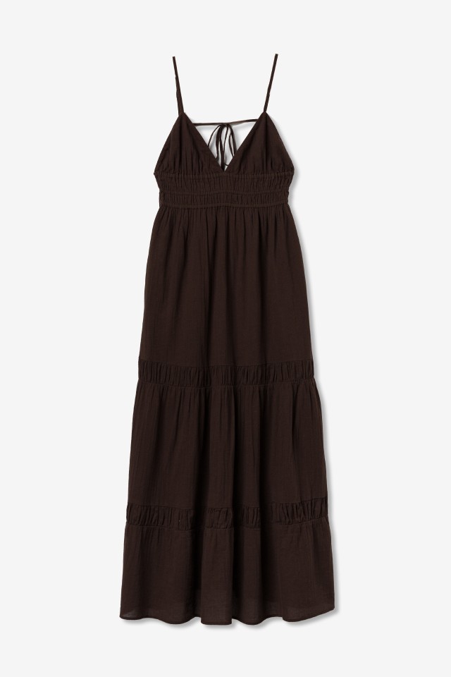 Brown Slim Midi Dress Brown Slim Midi Dress