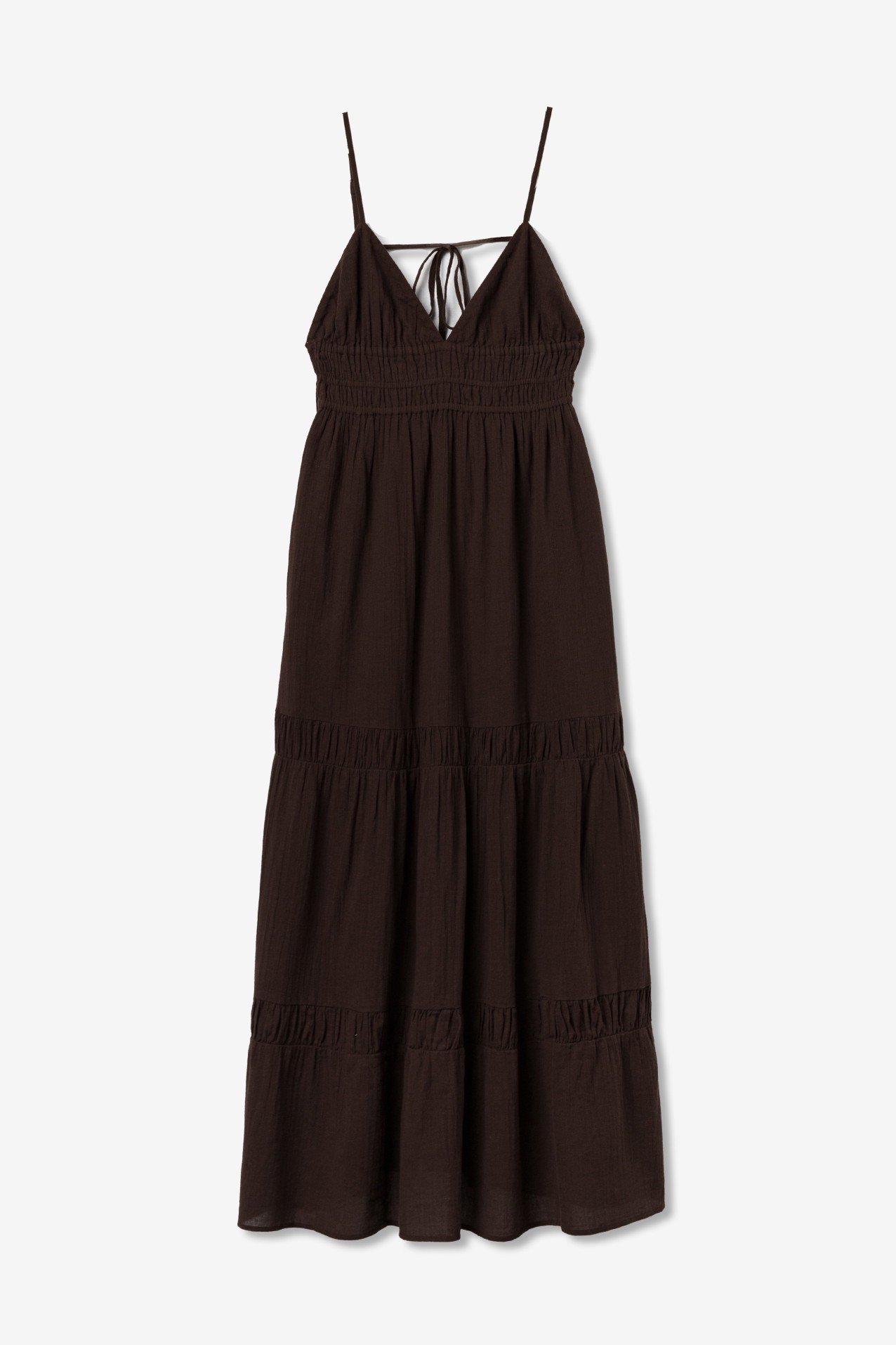 Brown Slim Midi Dress