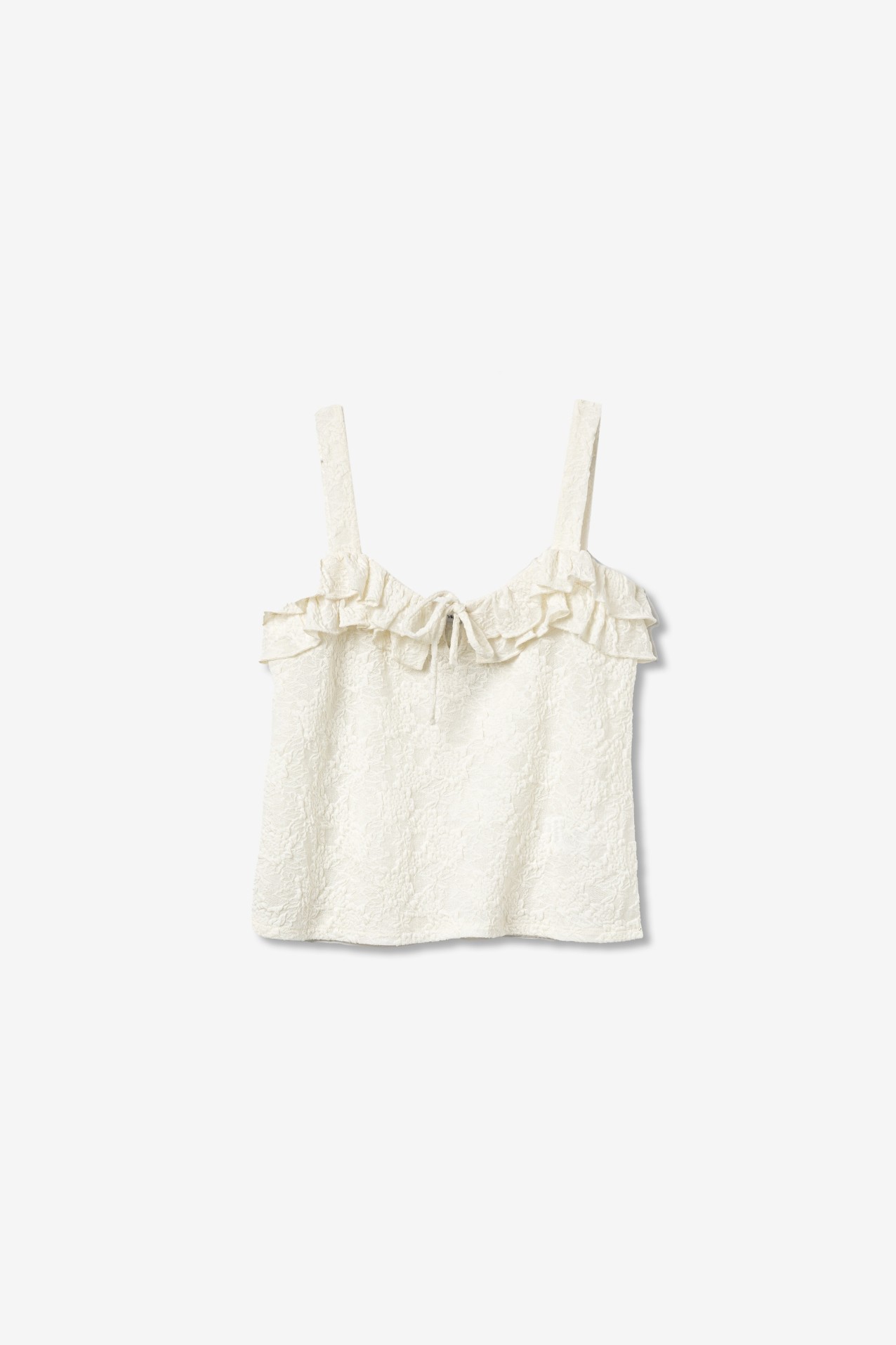 Beige ruffled crop top