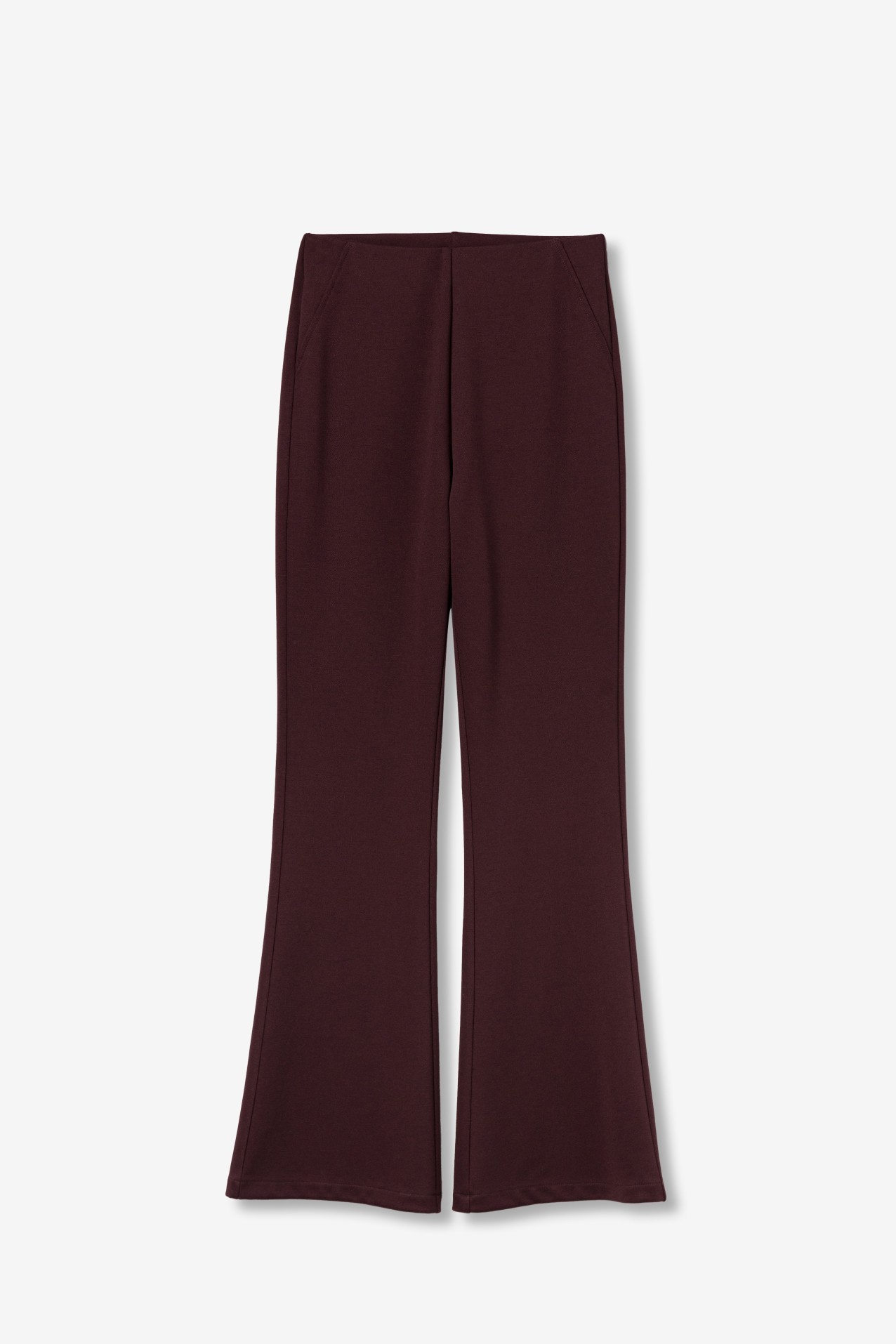 Wine Flare Fit Trousers