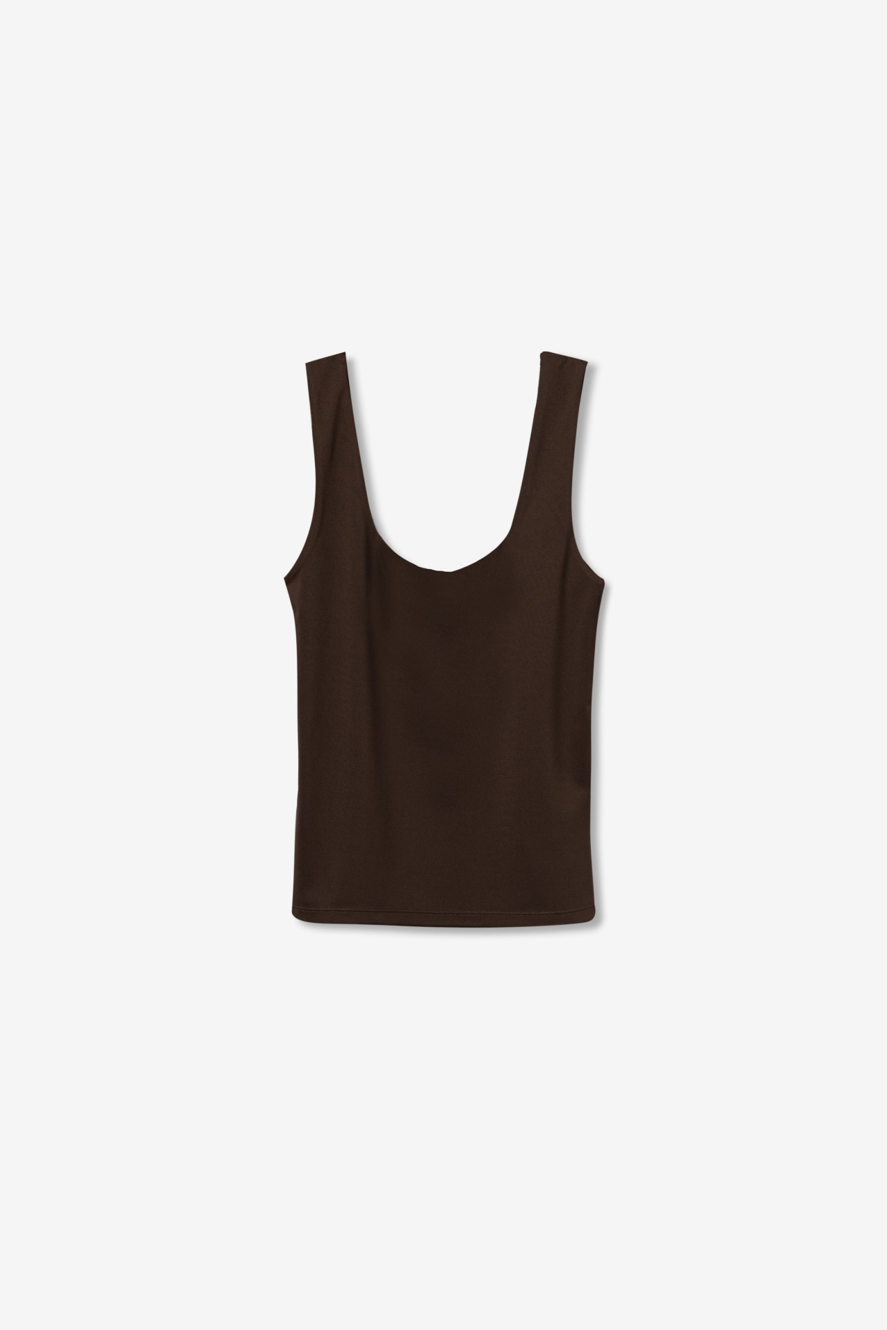 Slim Brown Sleeveless T-Shirt