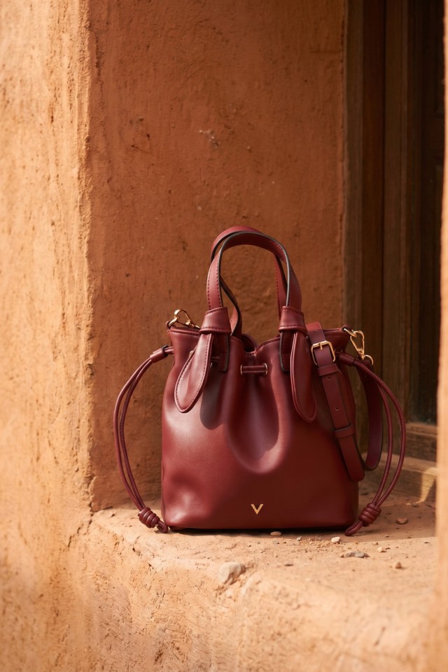 Deep Red Bucket Bag