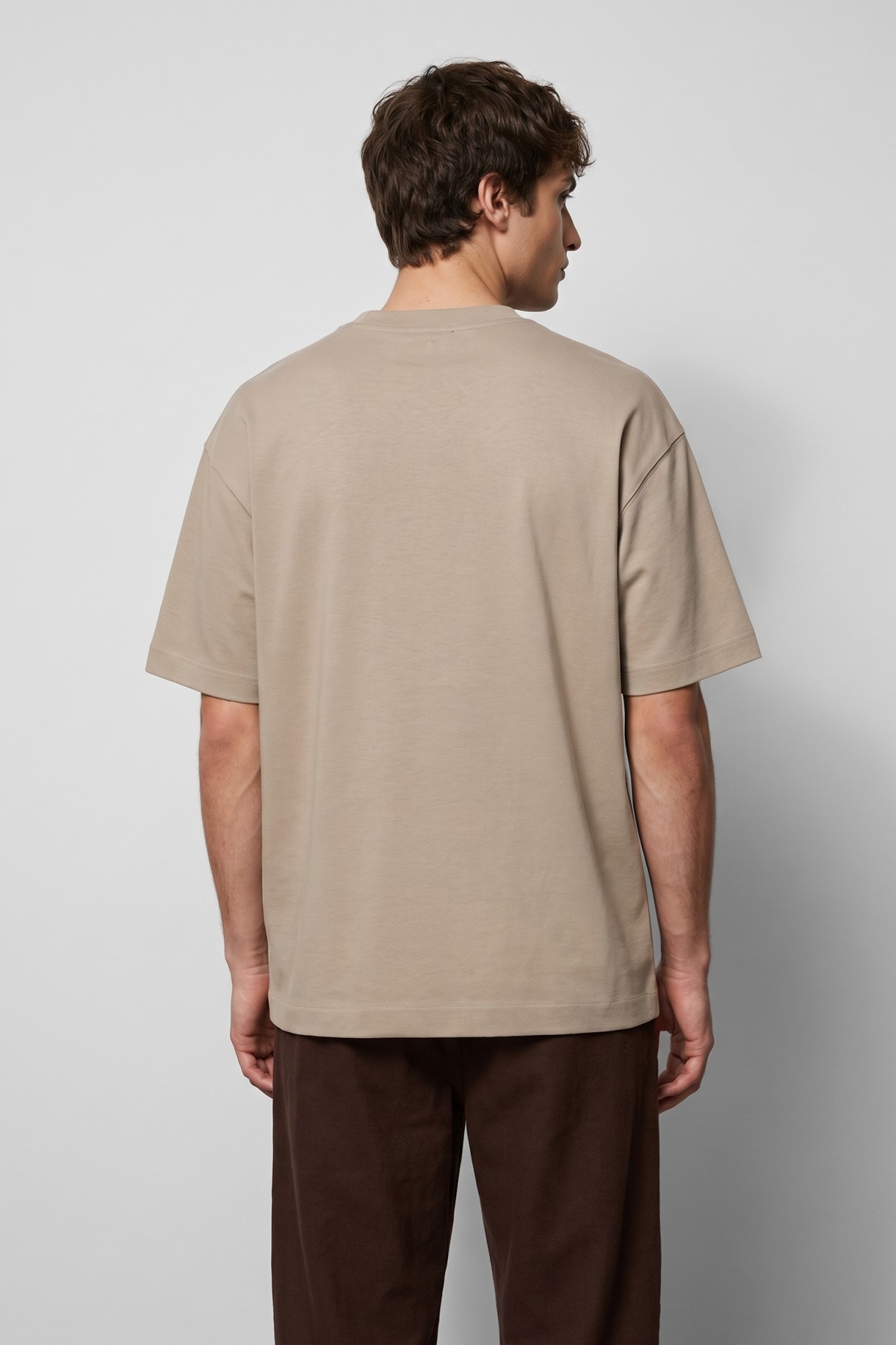 Beige Oversized Minimal T-shirt