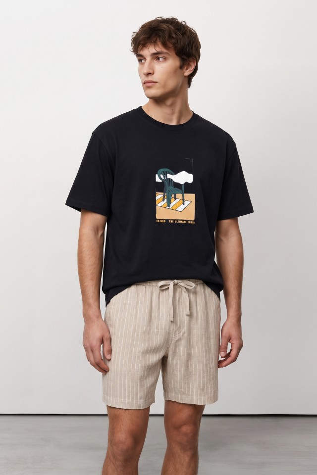 Navy Short Sleeve Graphic Tee