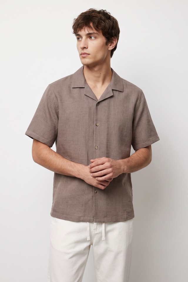 Relaxed Fit Taupe Shirt