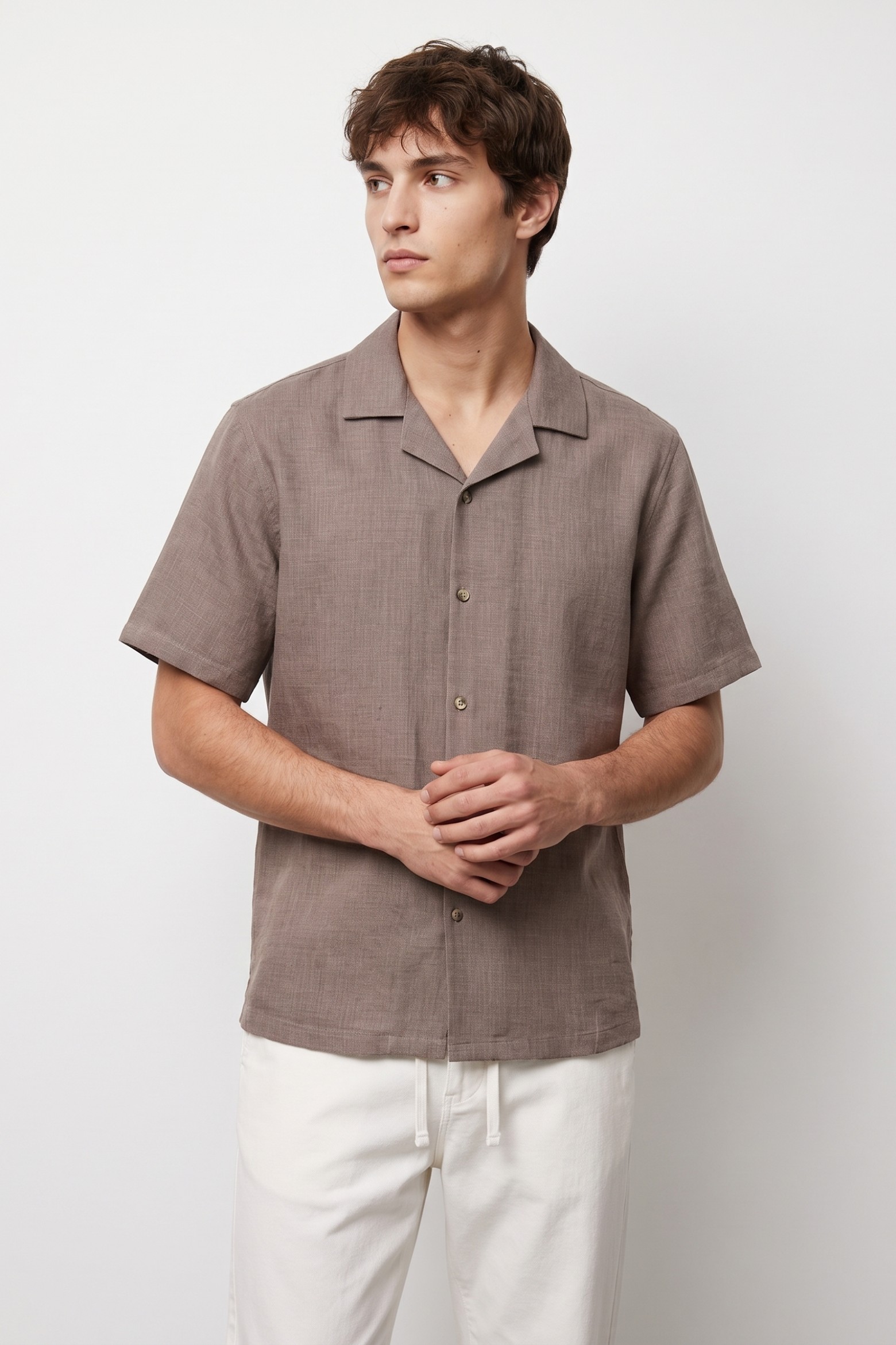 Relaxed Fit Taupe Shirt