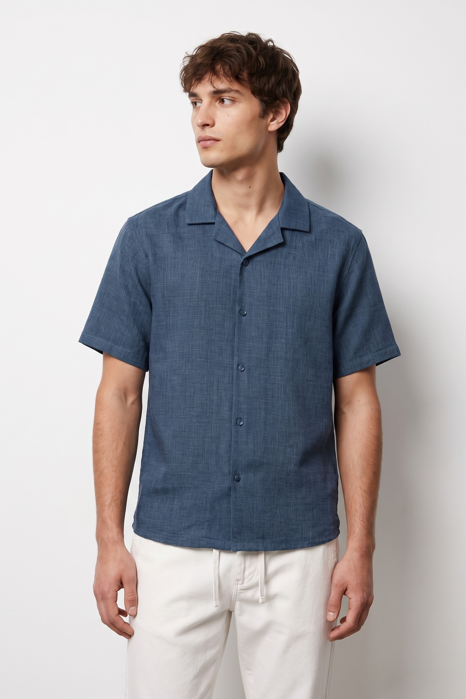 Relaxed Blue Short Sleeve Shirt