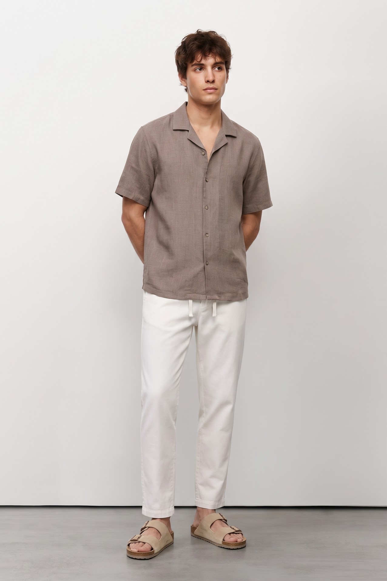 Relaxed Fit Taupe Shirt