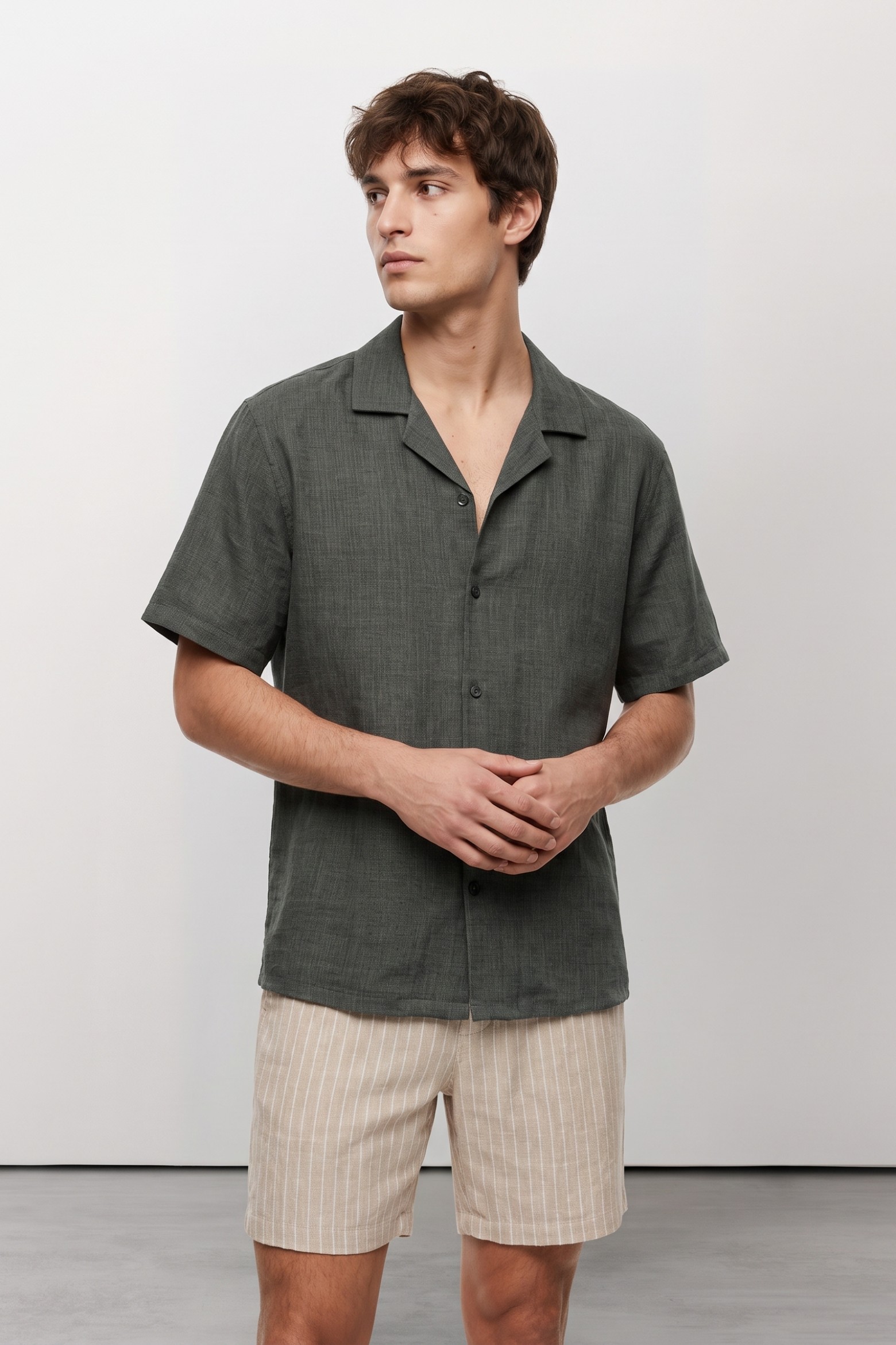Green Relaxed Short Sleeve Shirt